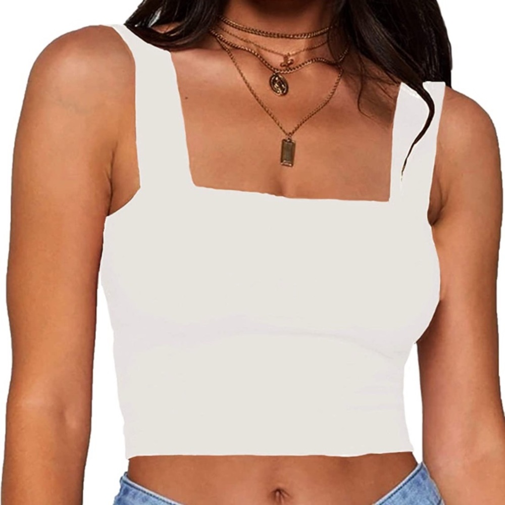 MISSACTIVER Large Women’s Summer Basic Stretch Crop Top